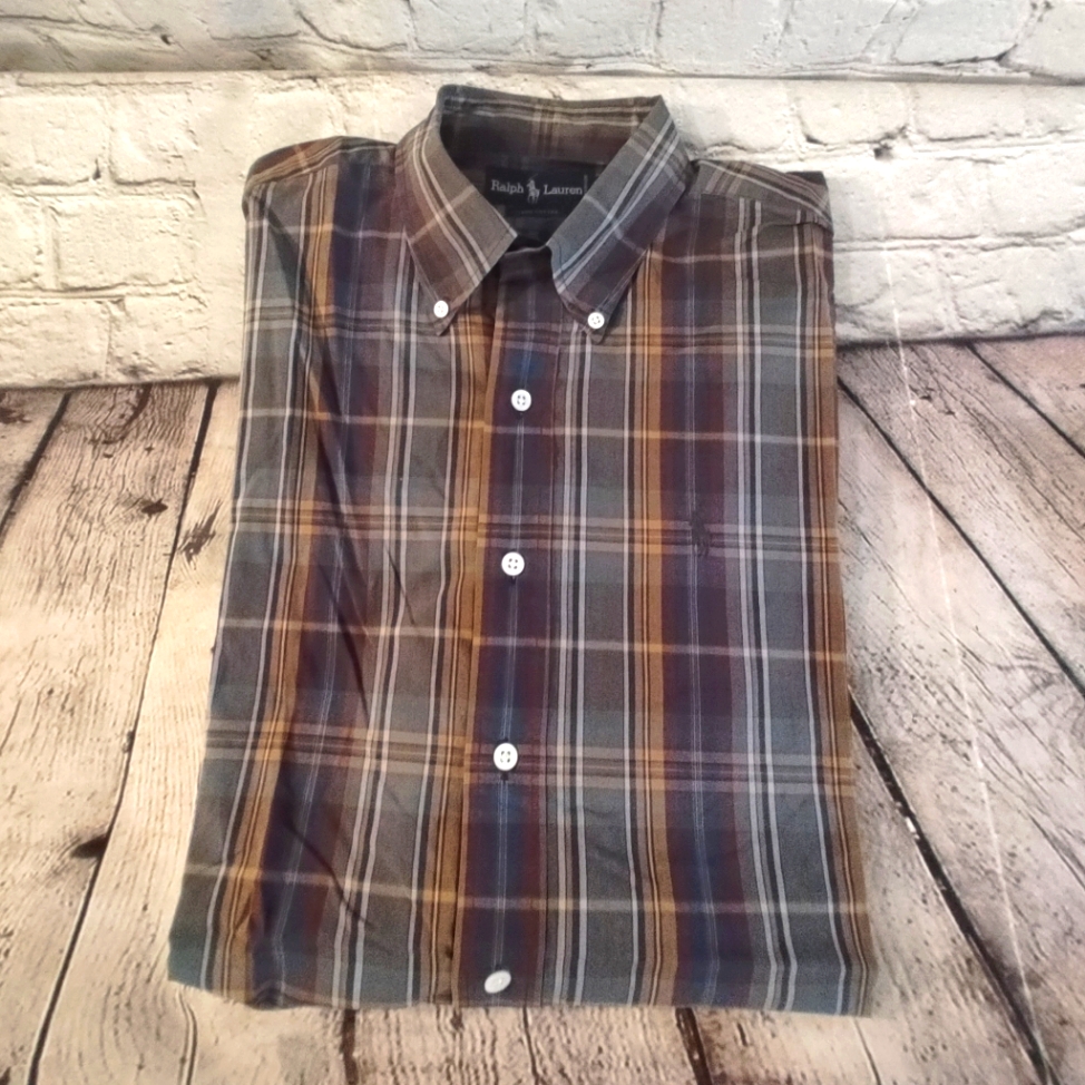 Ralph Lauren Vintage Plaid Cotton Button Down Size 16